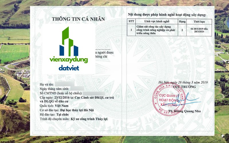 Thông tin về thi chứng chỉ hành nghề giám sát công trình nông nghiệp nông thôn