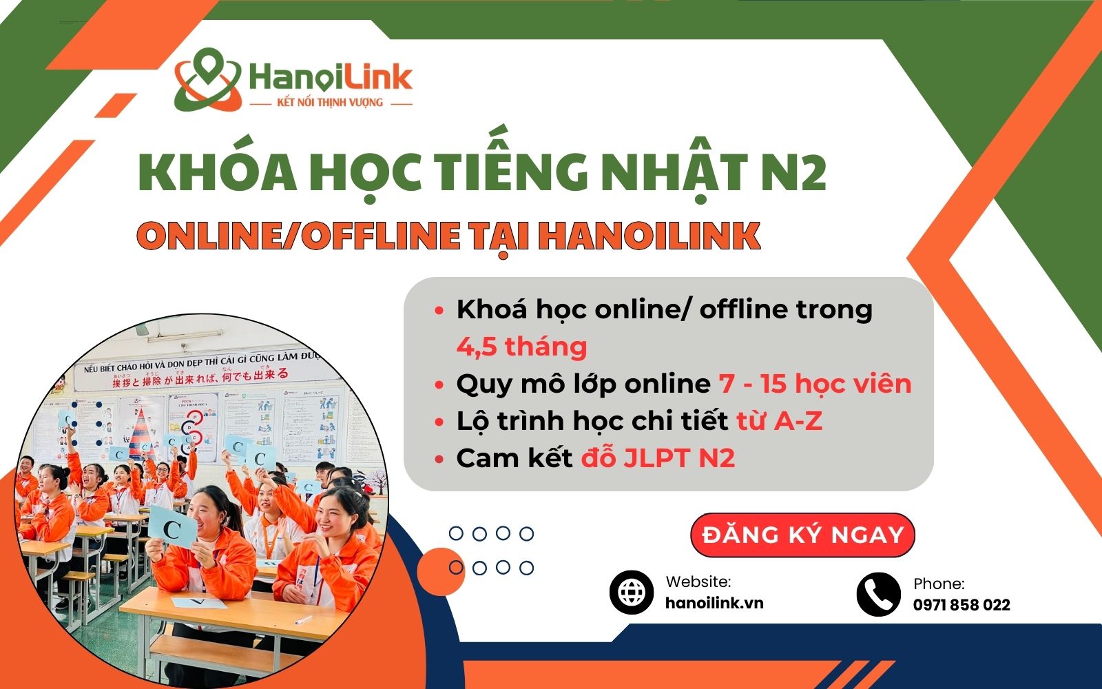 Khóa học tiếng Nhật N2 JLPT tại HanoiLink
